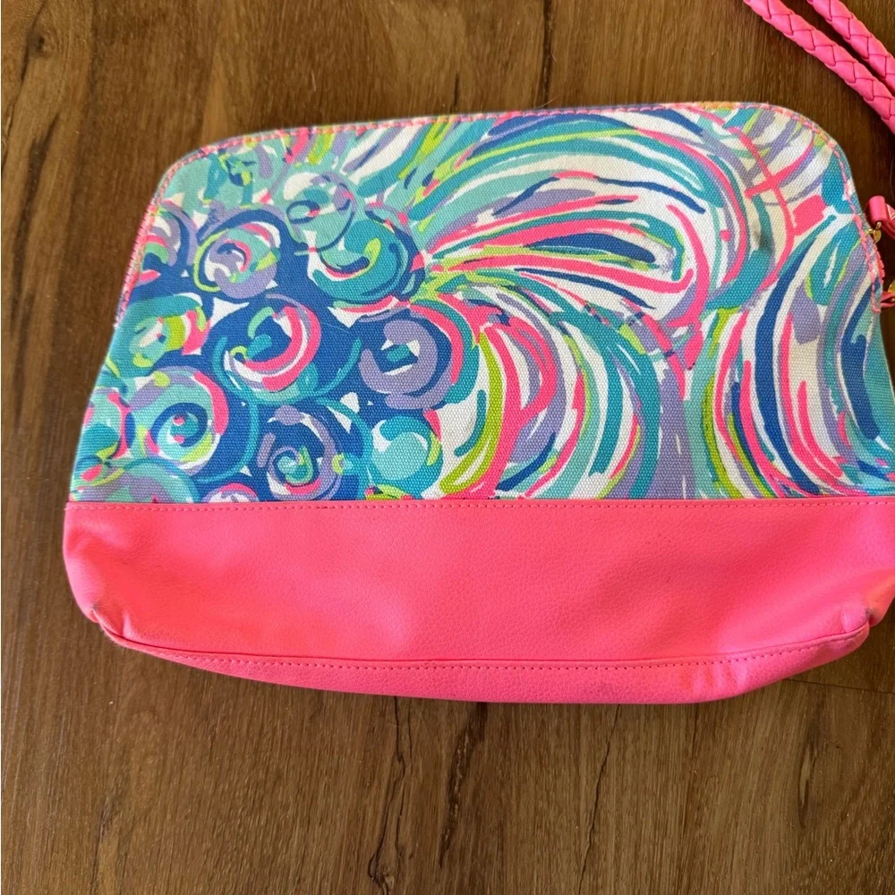 Lilly Pulitzer Make A Splash Waterproof Zip Up Beach Pouch Cosmetic Case